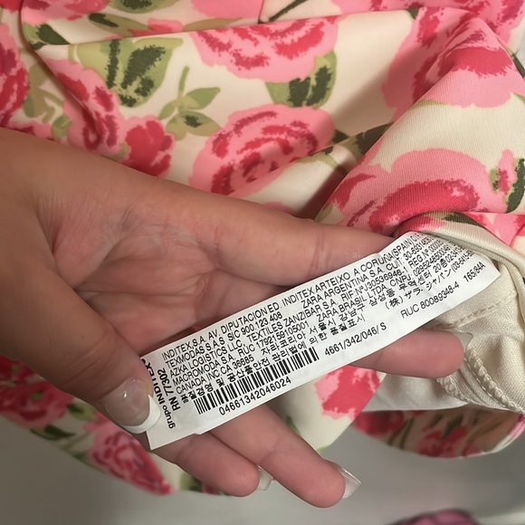 NWOT Zara Pink Flower Corset Mini Dress - Picture 5 of 5